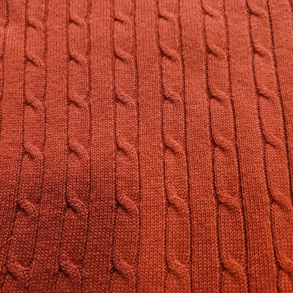 Croft & Barrow Cable Knit Sweater Crew Neck Size Small EUC Burnt Orange Size S - Picture 3 of 7